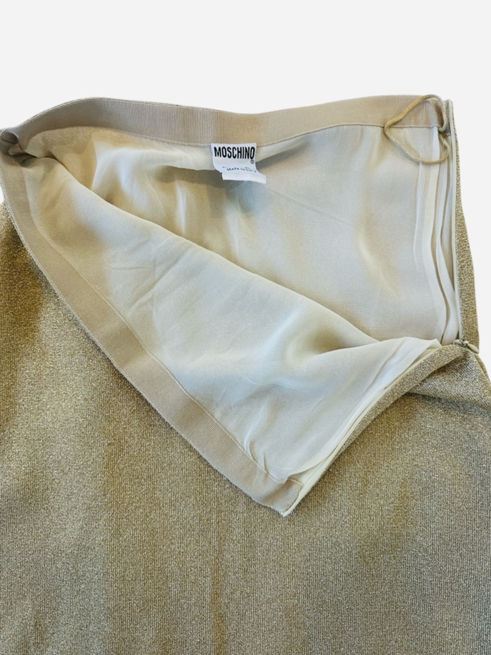 Moschino Couture Gold High Slit Knit Midi Skirt - Picture 5 of 11